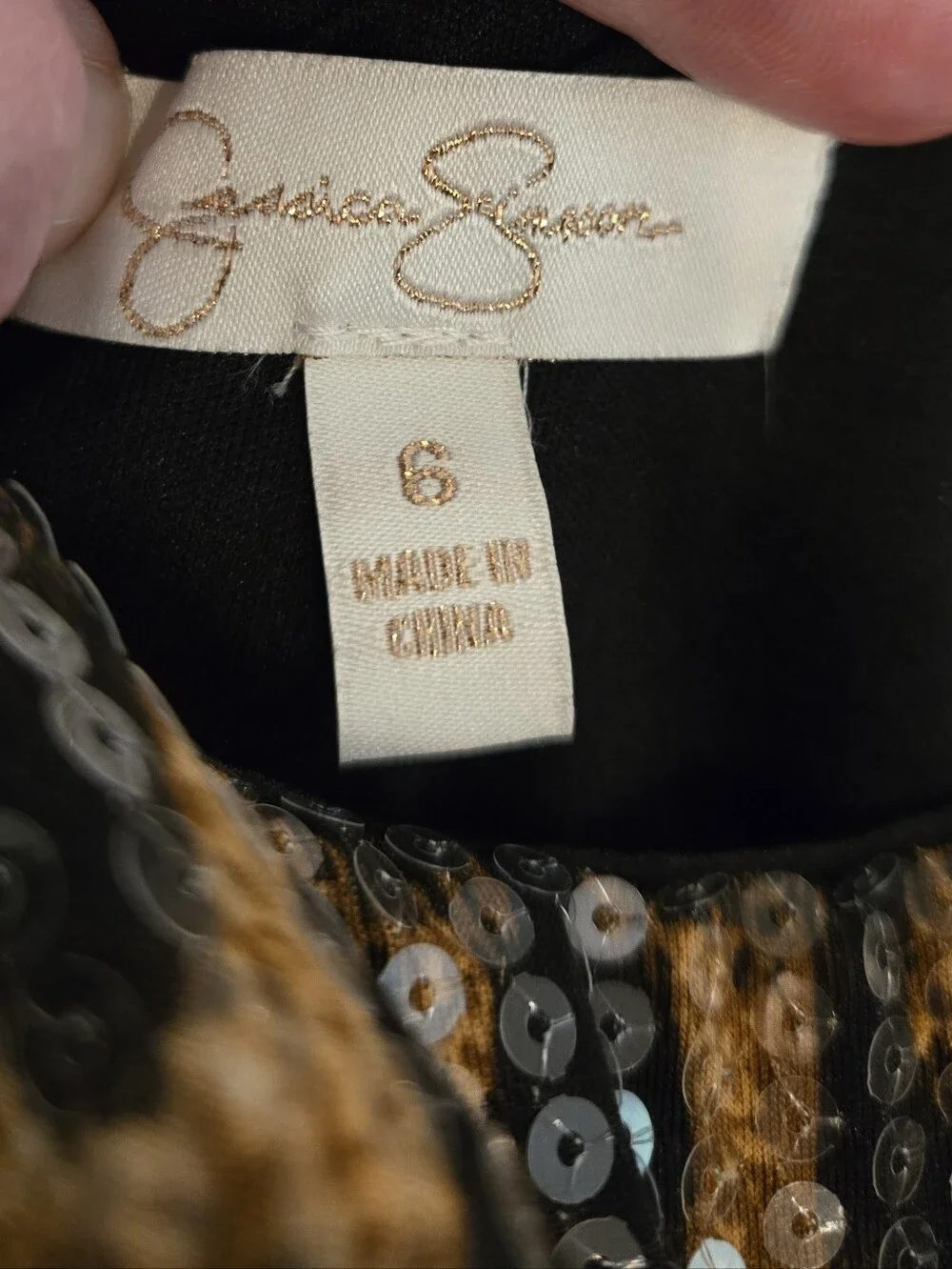 EC Jessica Simpson Kids Leopard Print Sequin Sleeveless Bubble Dress